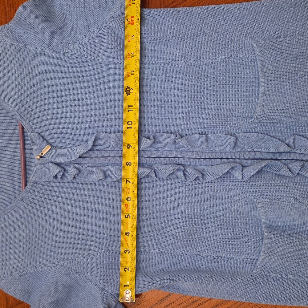 NWOT Talbots Ruffled Zip-Up Cardigan - Picture 5 of 9